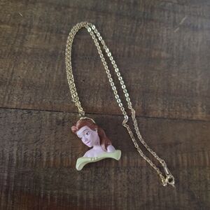 Disney Gold Belle Pendant Necklace